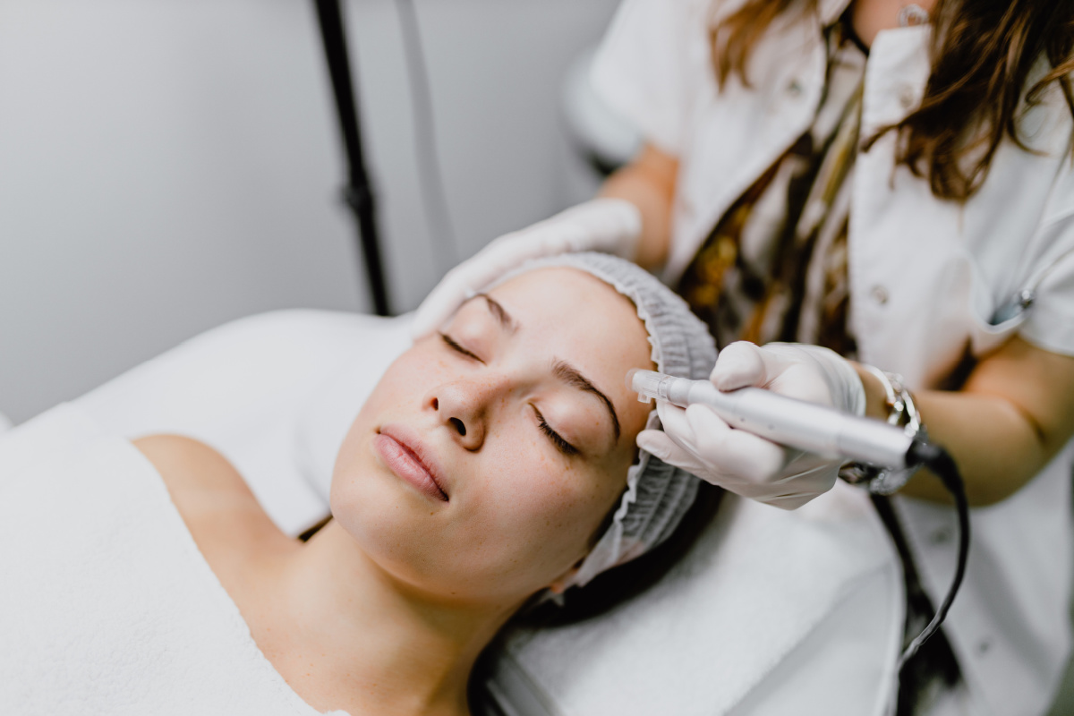 Woman Gets Microneedling Treatment by Board Certified Provider