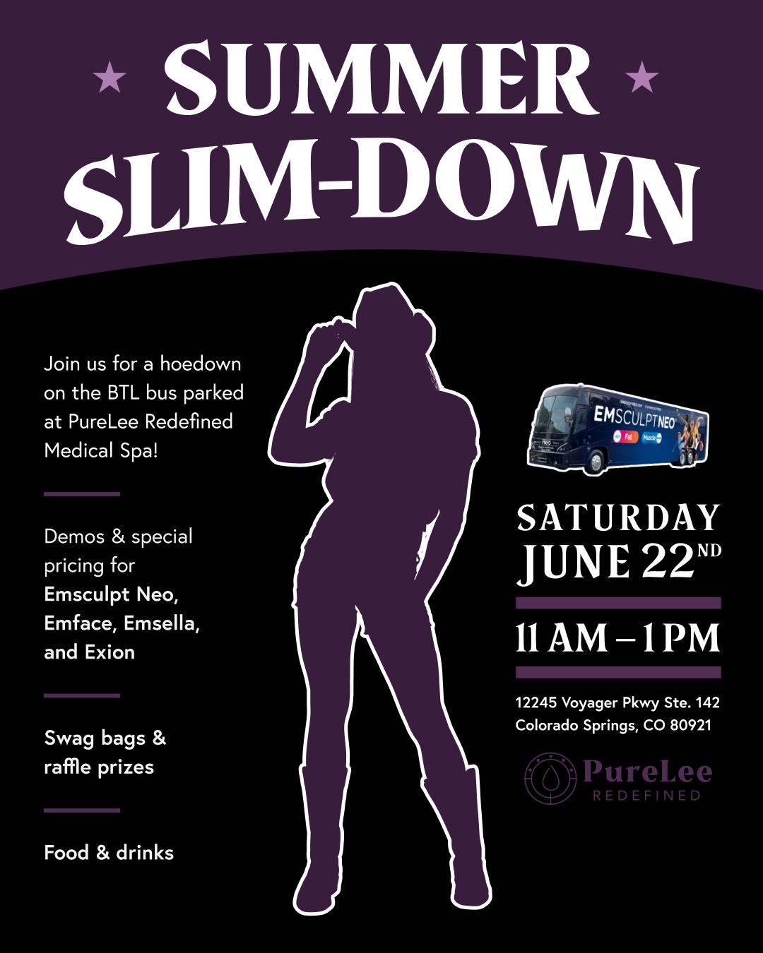 Summer Slim down event banner PureLee Redefined