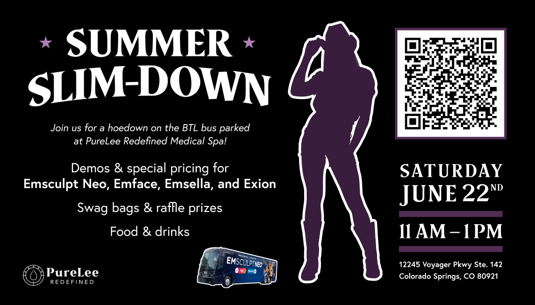Summer slim-down at PureLee Redefined, Saturday, June 22nd, 2024 from 11am-1pm at the Colorado Springs med spa